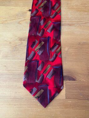 J. GARCIA Men's tie Collection Thirty-Six 2004 Carousel Red Beige
